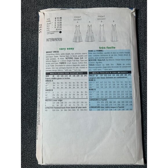 Butterick Misses Dress Sewing Pattern sz 8-12 5532 - uncut - Picture 5 of 11